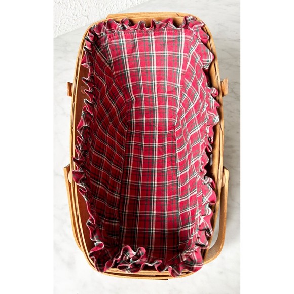 Longaberger Basket Christmas 1991 Yuletide Traditions Basket Plaid Fabric Liner - Picture 6 of 14